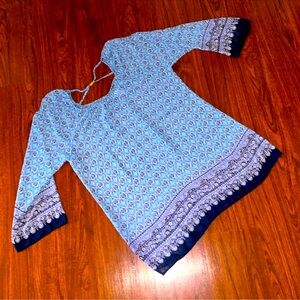 Tommy Bahama shades of blue cover-up with cool back gold accent size small